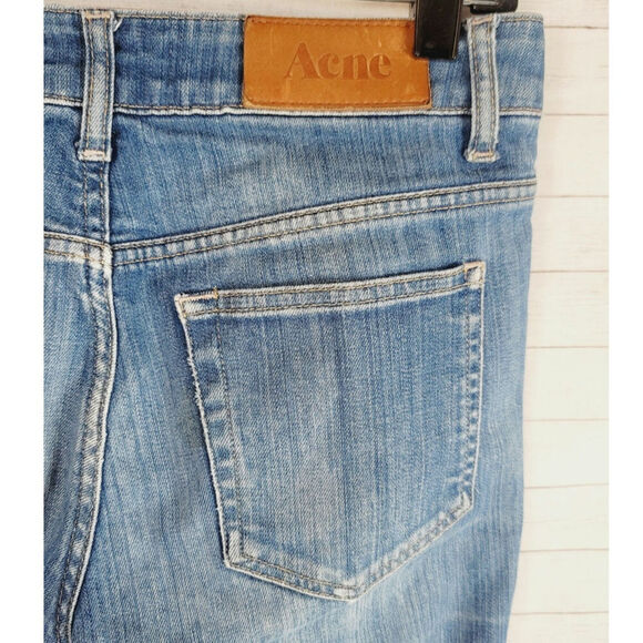 ACNE HEX LENA MID RISE SLIM FIT MEDIUM WASH JEANS, SZ 27x34 - Picture 9 of 16